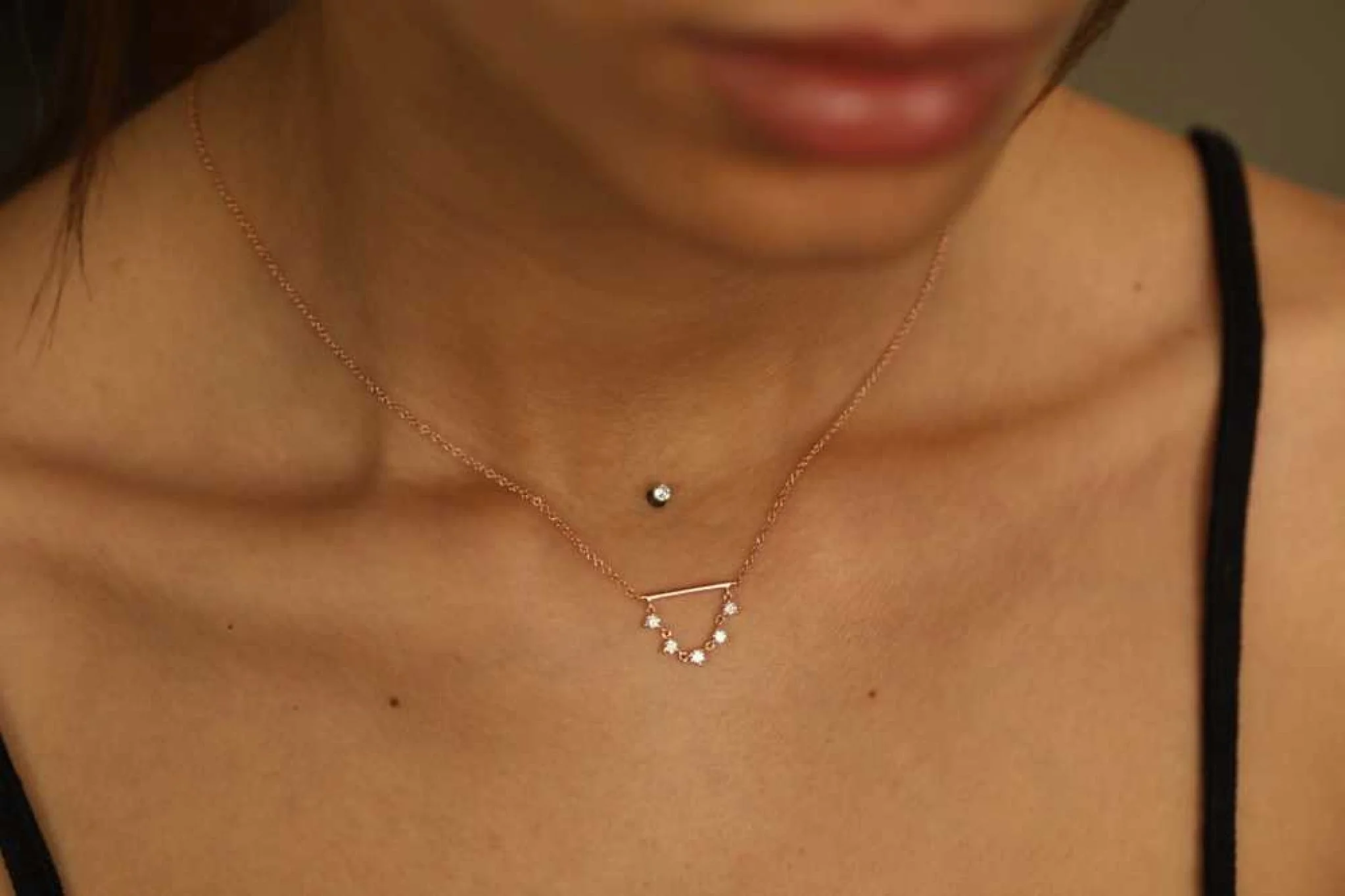 Beş Taş Pırlanta Kolye - 1