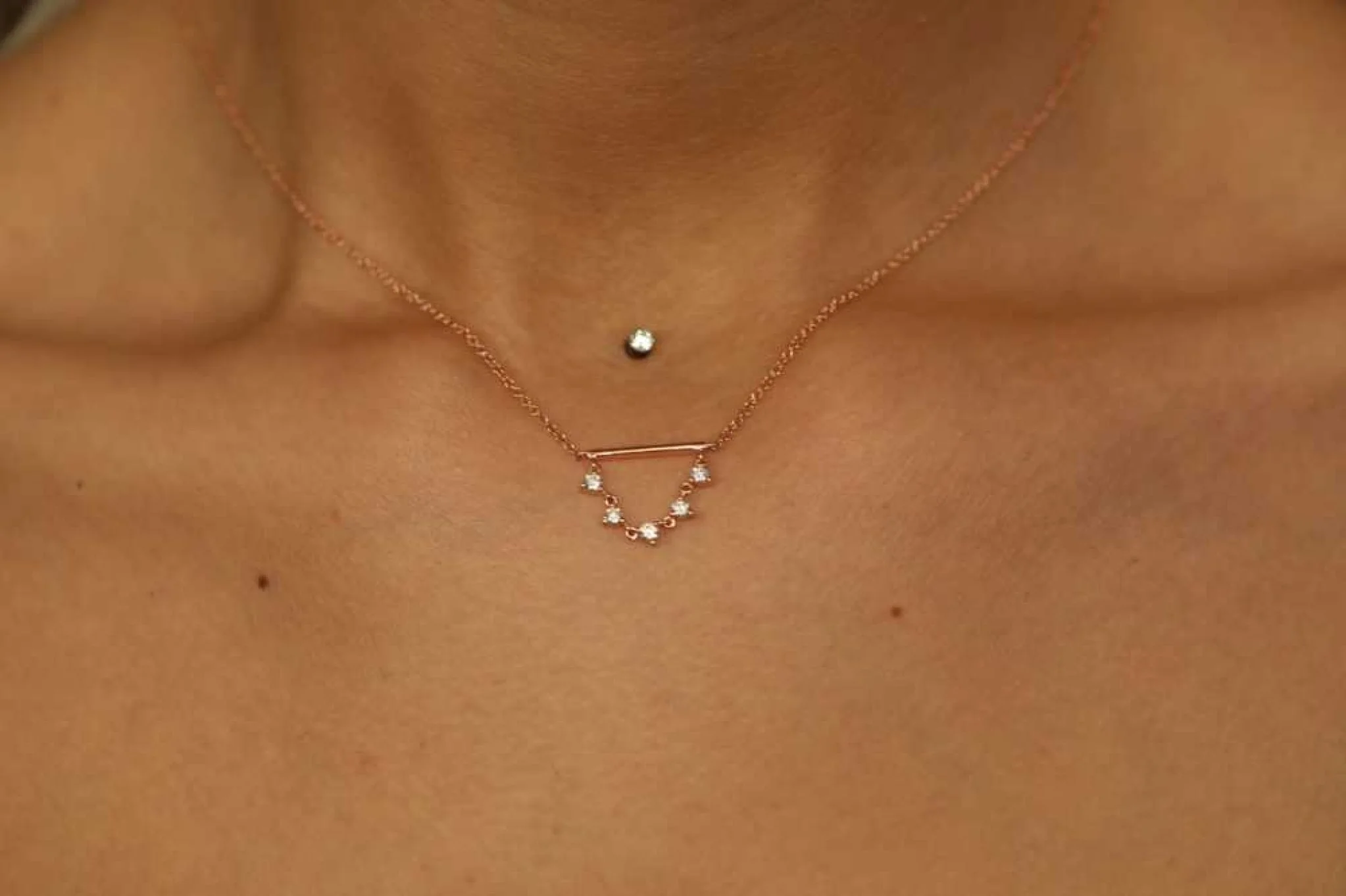 Beş Taş Pırlanta Kolye - 3