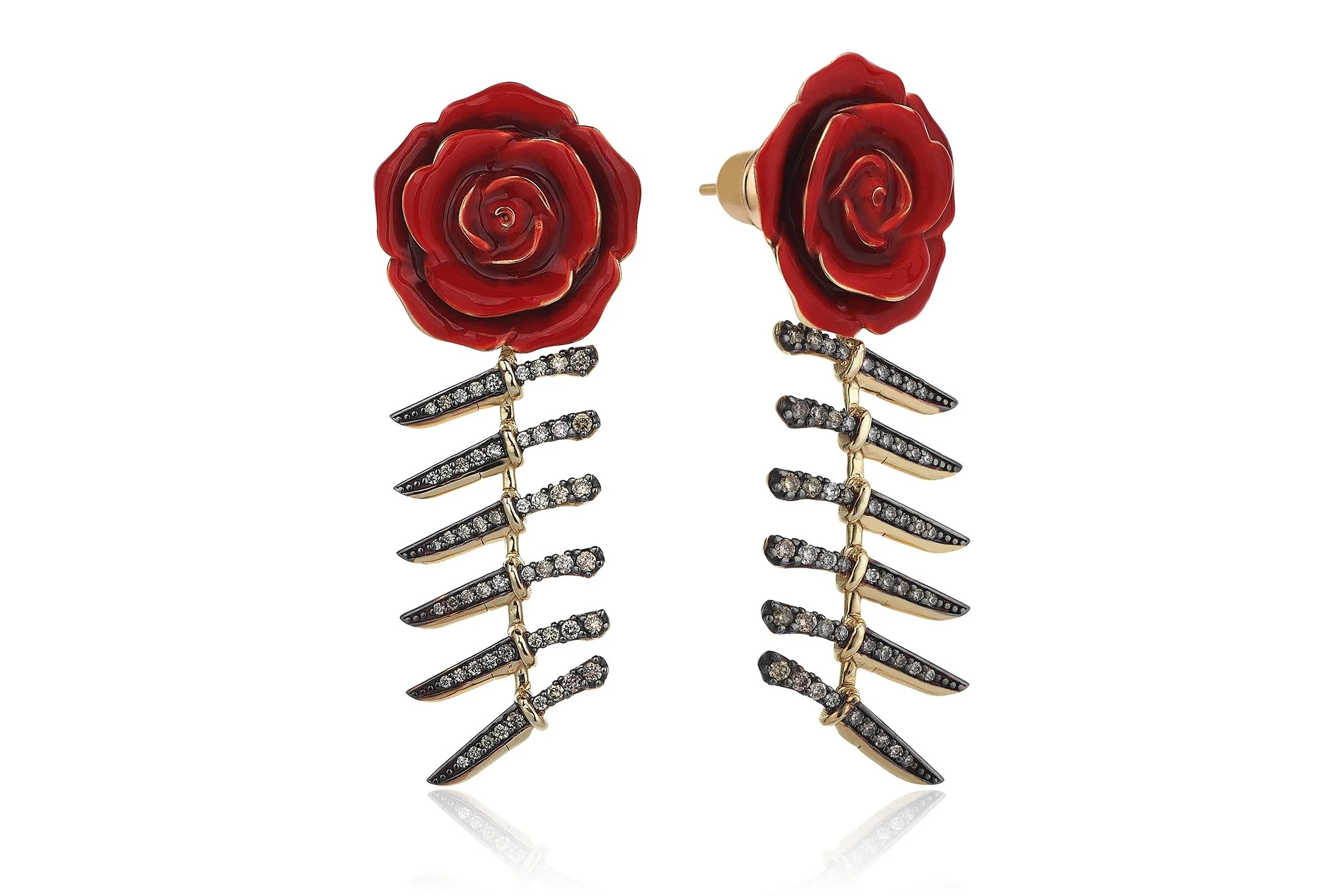 Bıçak ve Gül Earring - 2