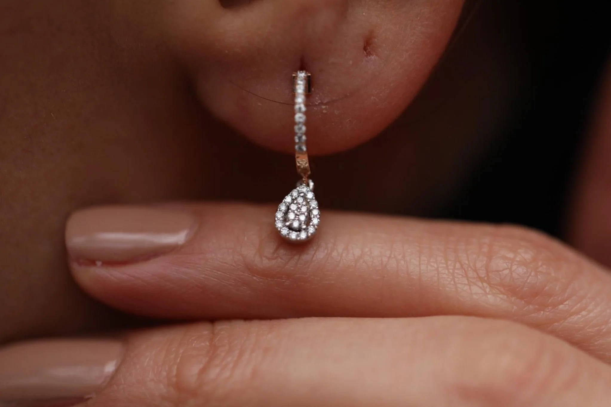 Damla Pırlanta Küpe - 4