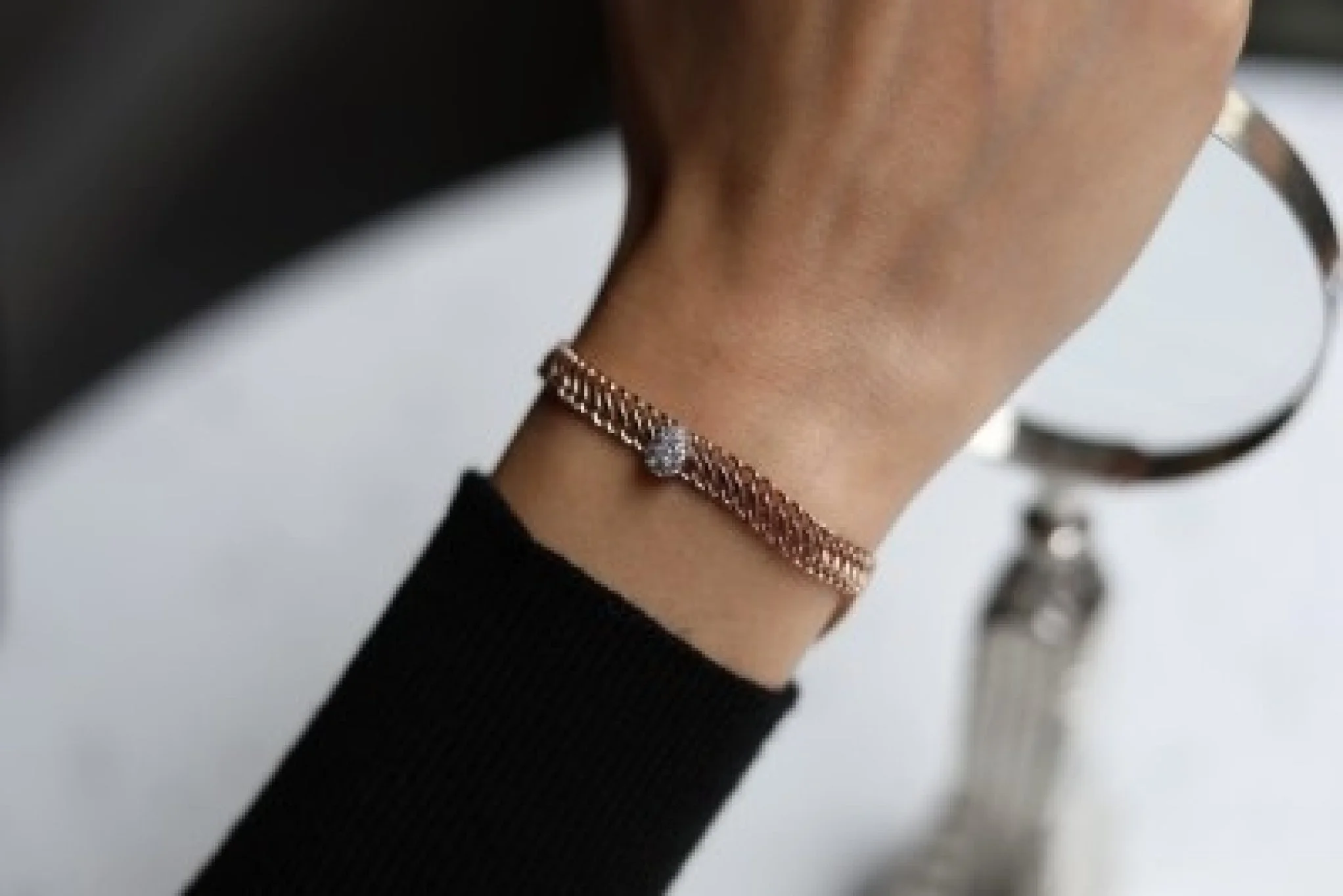 Damla Pırlanta ve Hasır Bilezik - 4