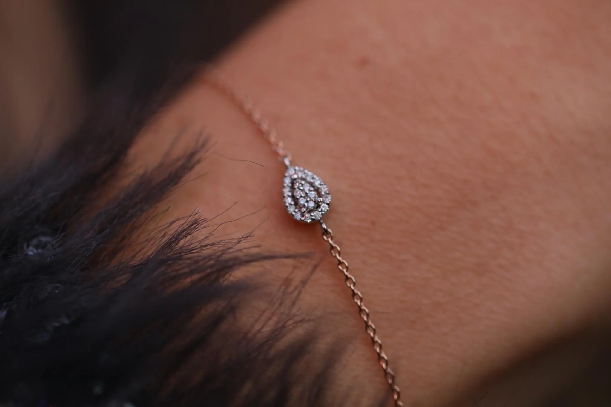 Damla Pırlanta Zincirli Bilezik - 4