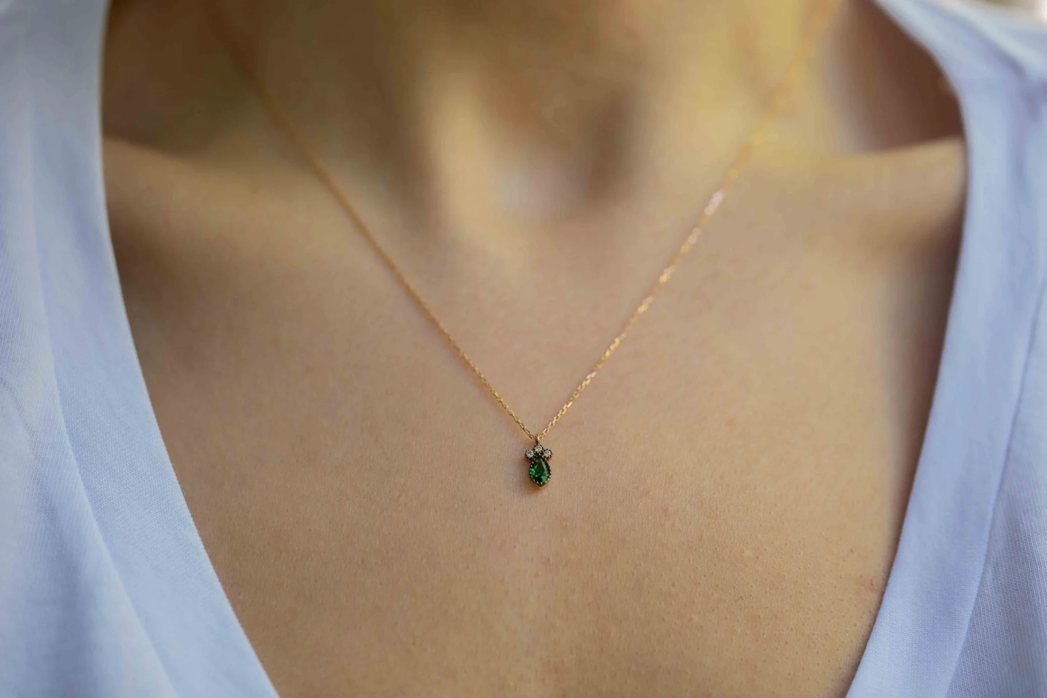 Damla Zümrüt Kolye - 1