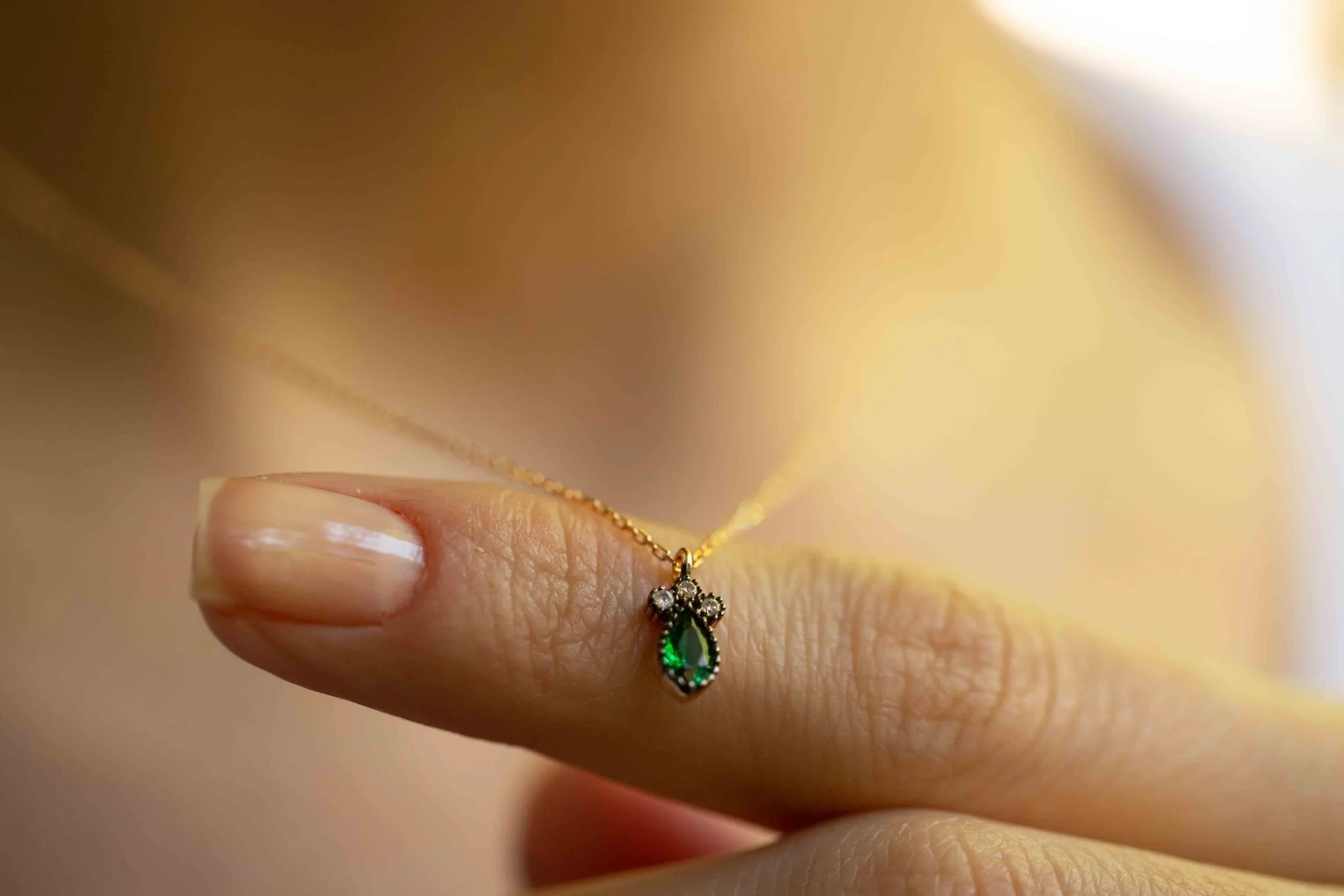 Damla Zümrüt Kolye - 3