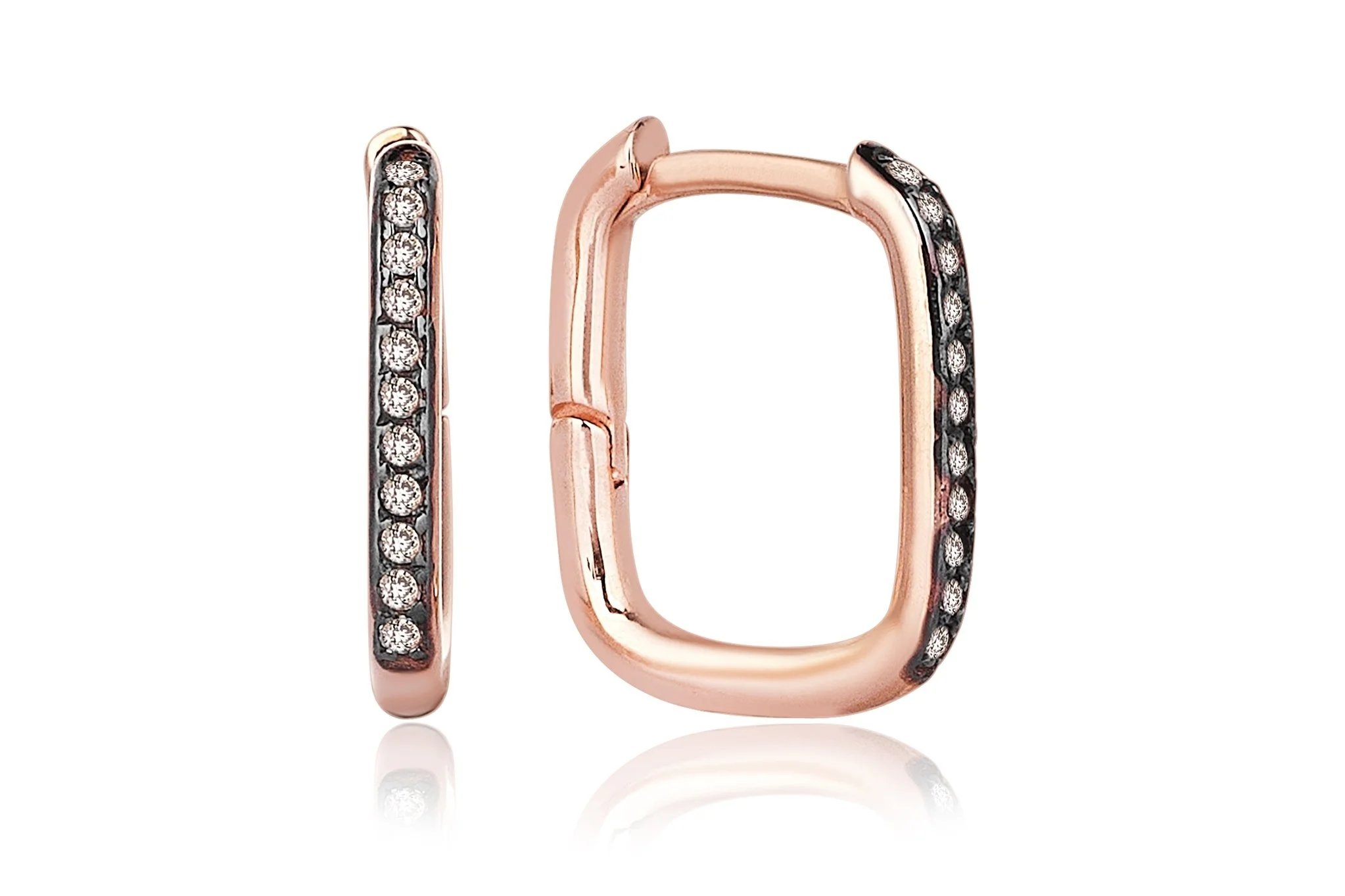 Dikdörtgen Brown Küpe - 3