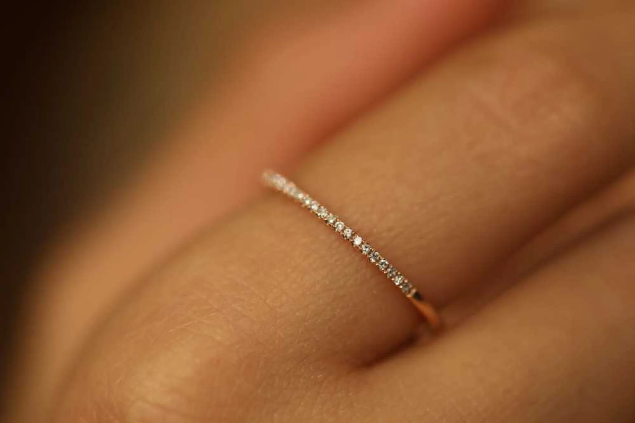 En İnce Yarım Tur Pırlanta Yüzük - 7