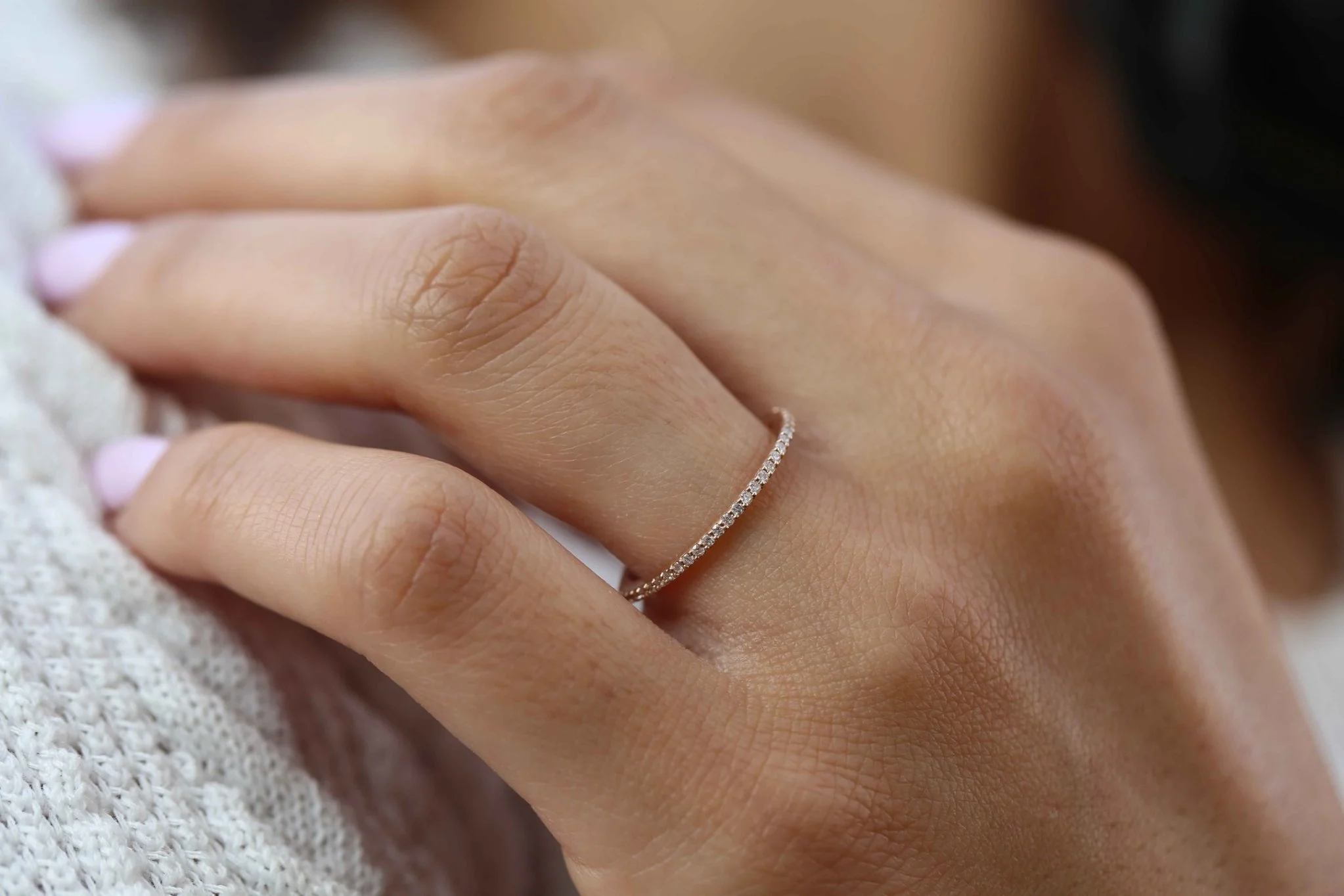 En İnce Yarım Tur Pırlanta Yüzük - 3