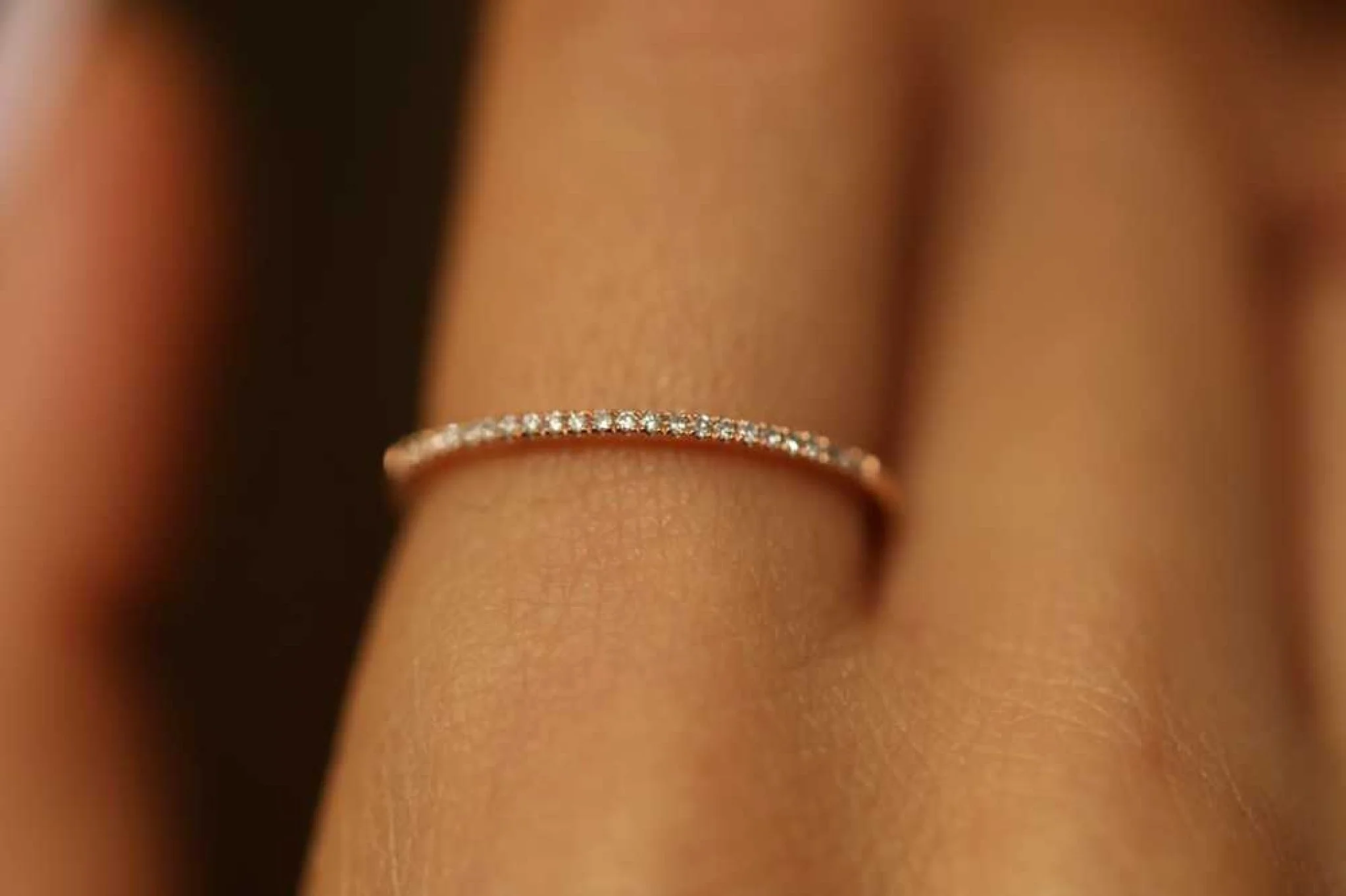 En İnce Yarım Tur Pırlanta Yüzük - 6