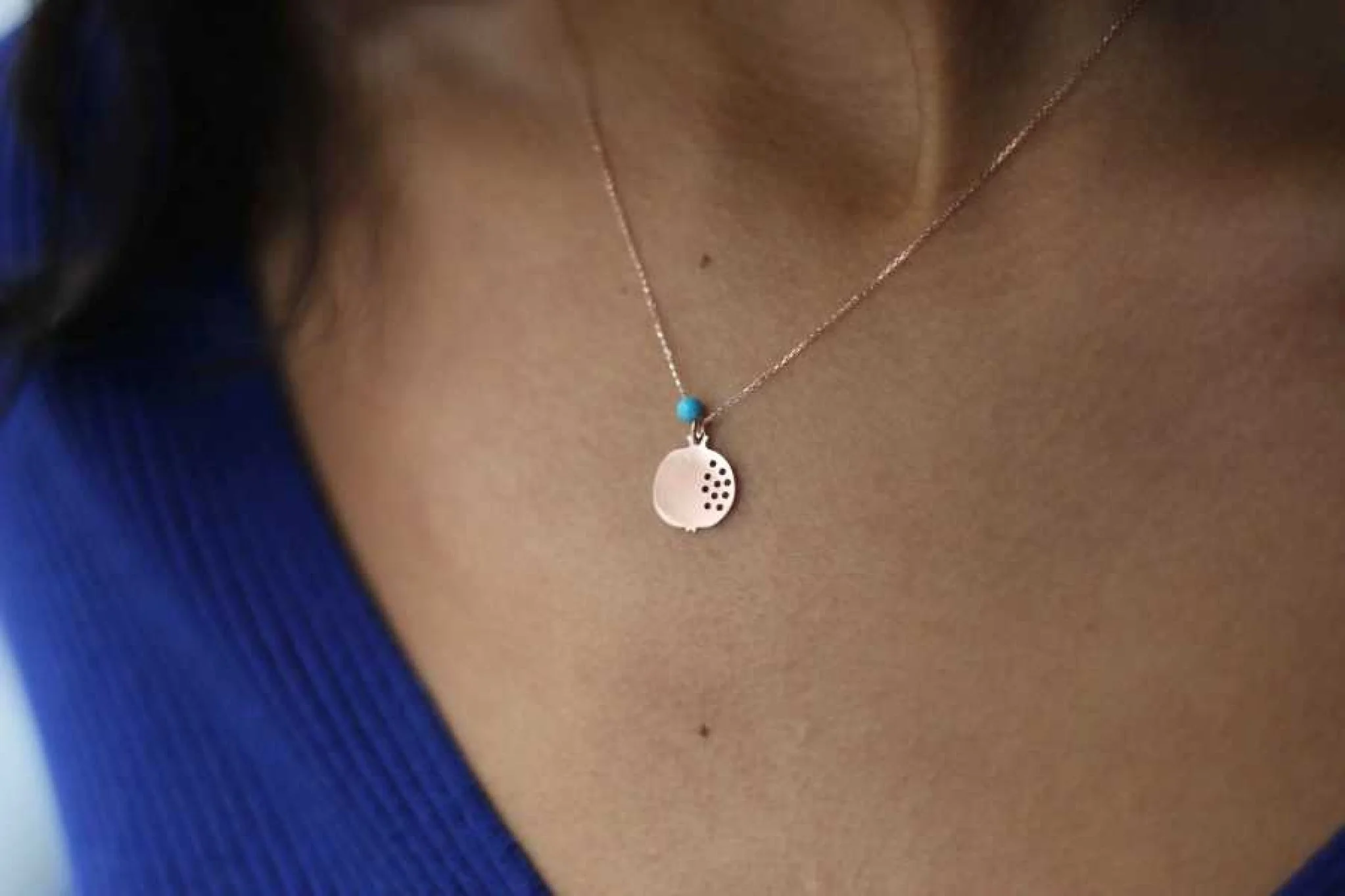 Firuze Taşlı Nar Kolye - 1