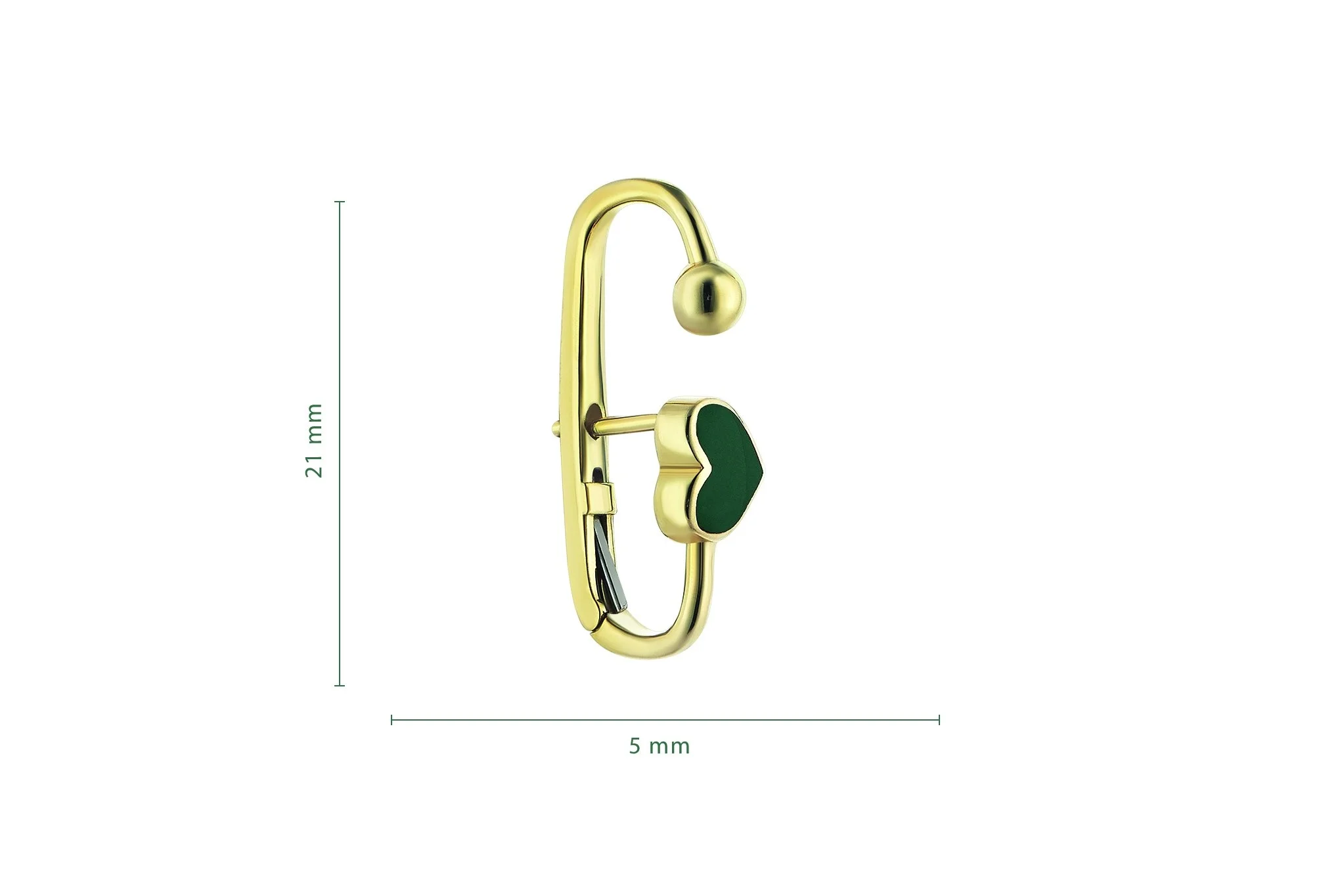 Green Heart Earcing - 2