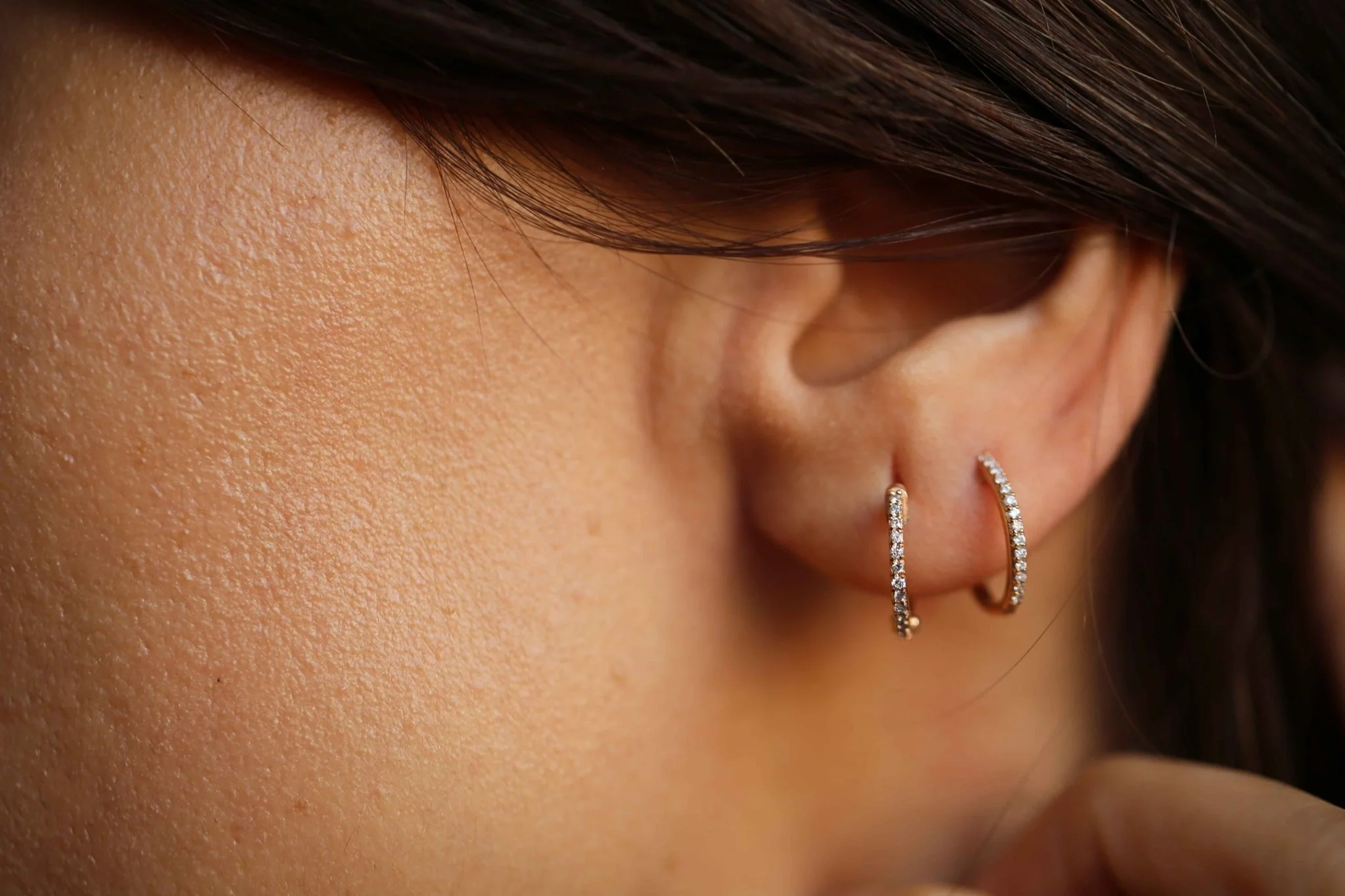 Halka Pırlanta Küpe - 1