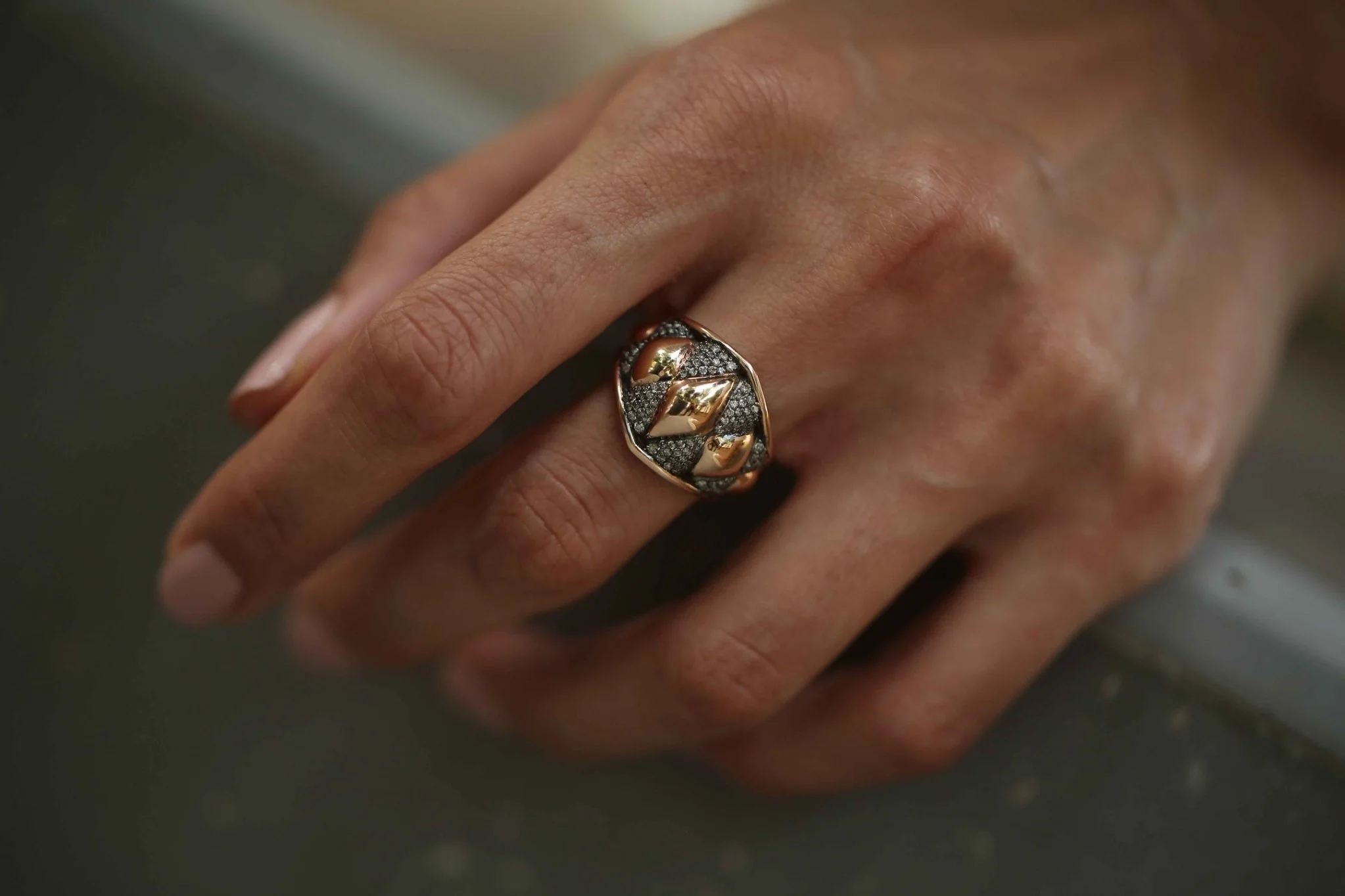 Bold Cognac Ring - 1