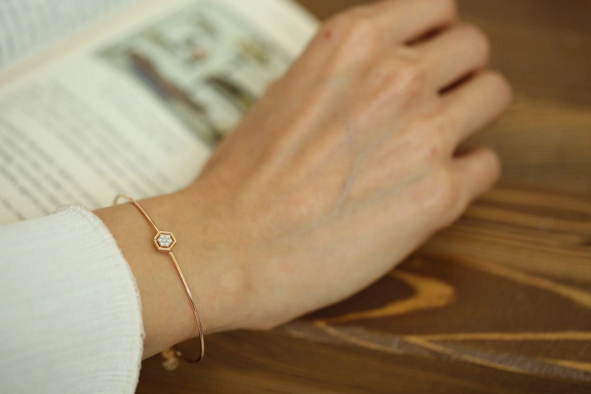 Hexa White Bangle - 1