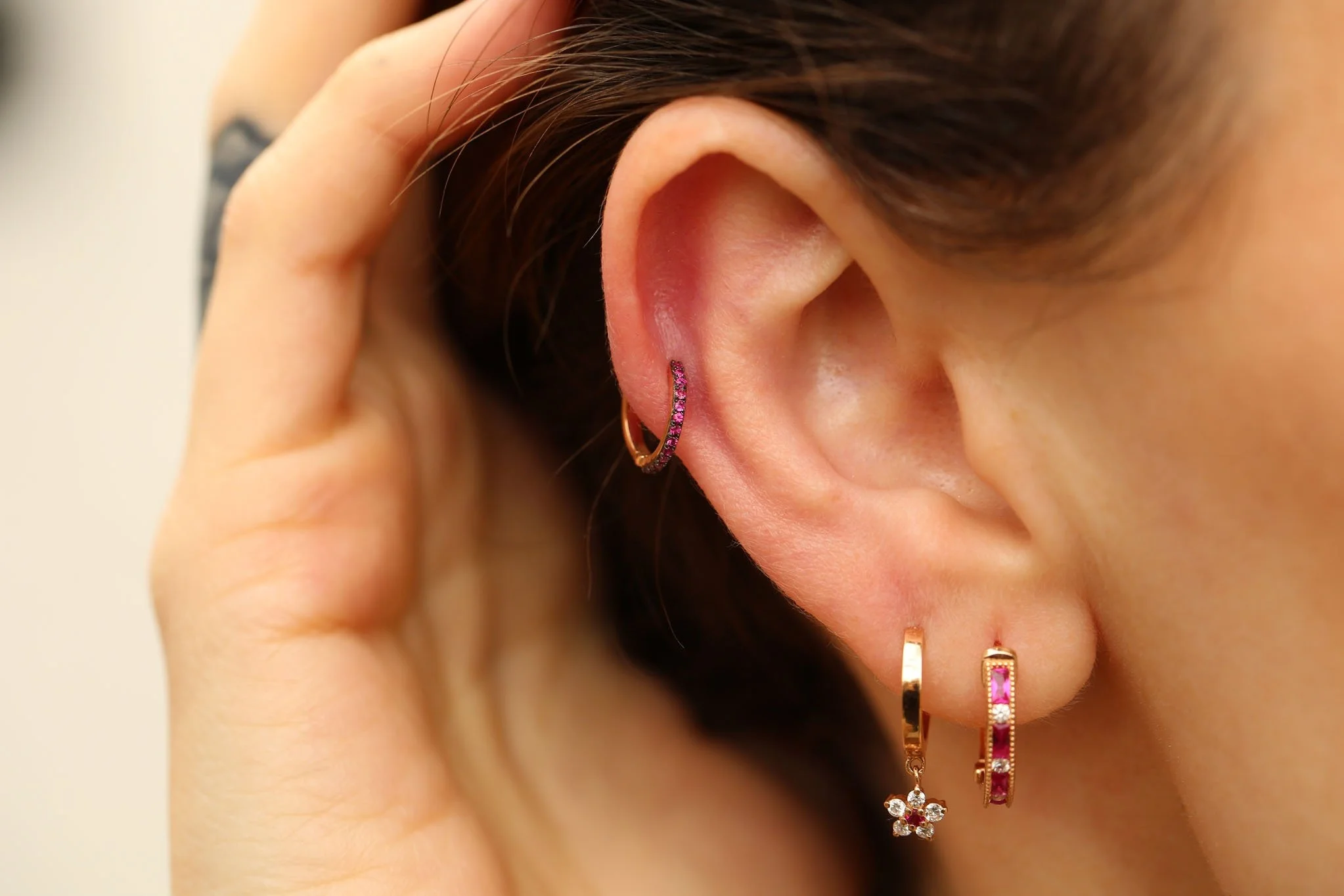 Kıkırdak Küpe Ruby - 1