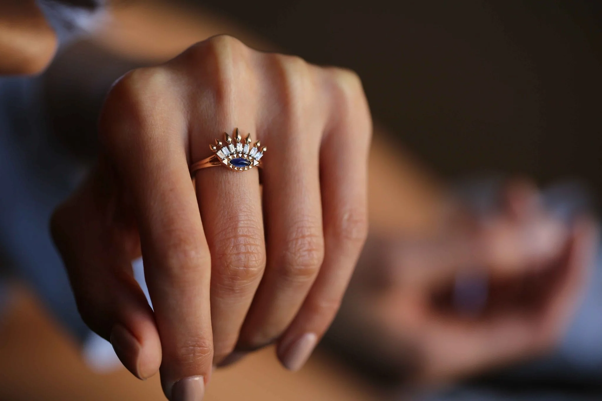 Mavi İstiridye Bar Yüzük - 5