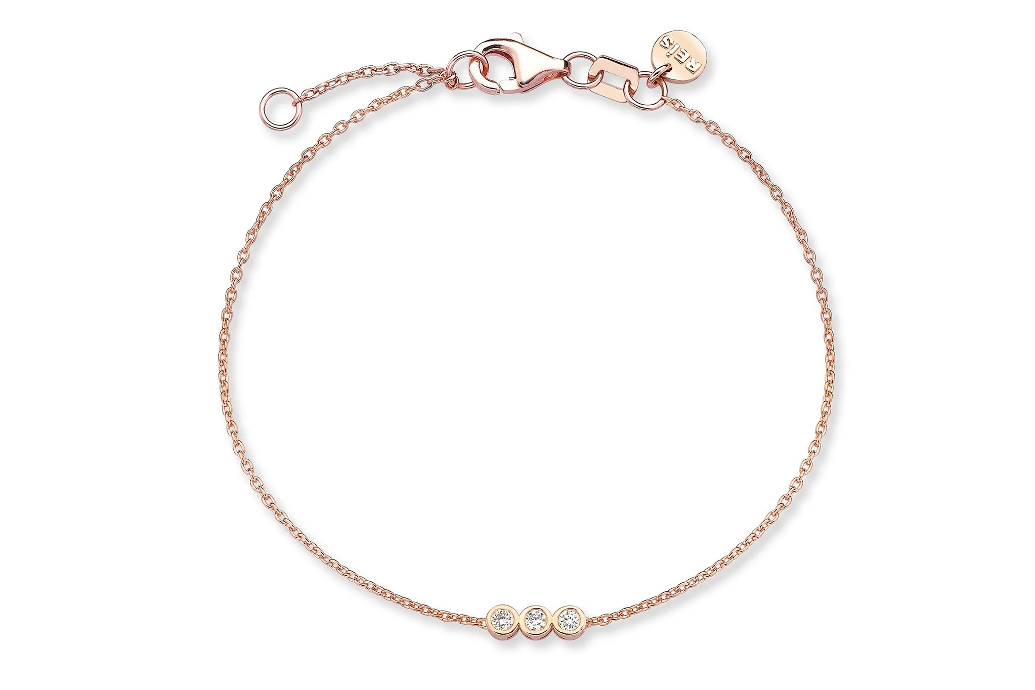 Mini Üç Taş Pırlanta Bilezik - 3