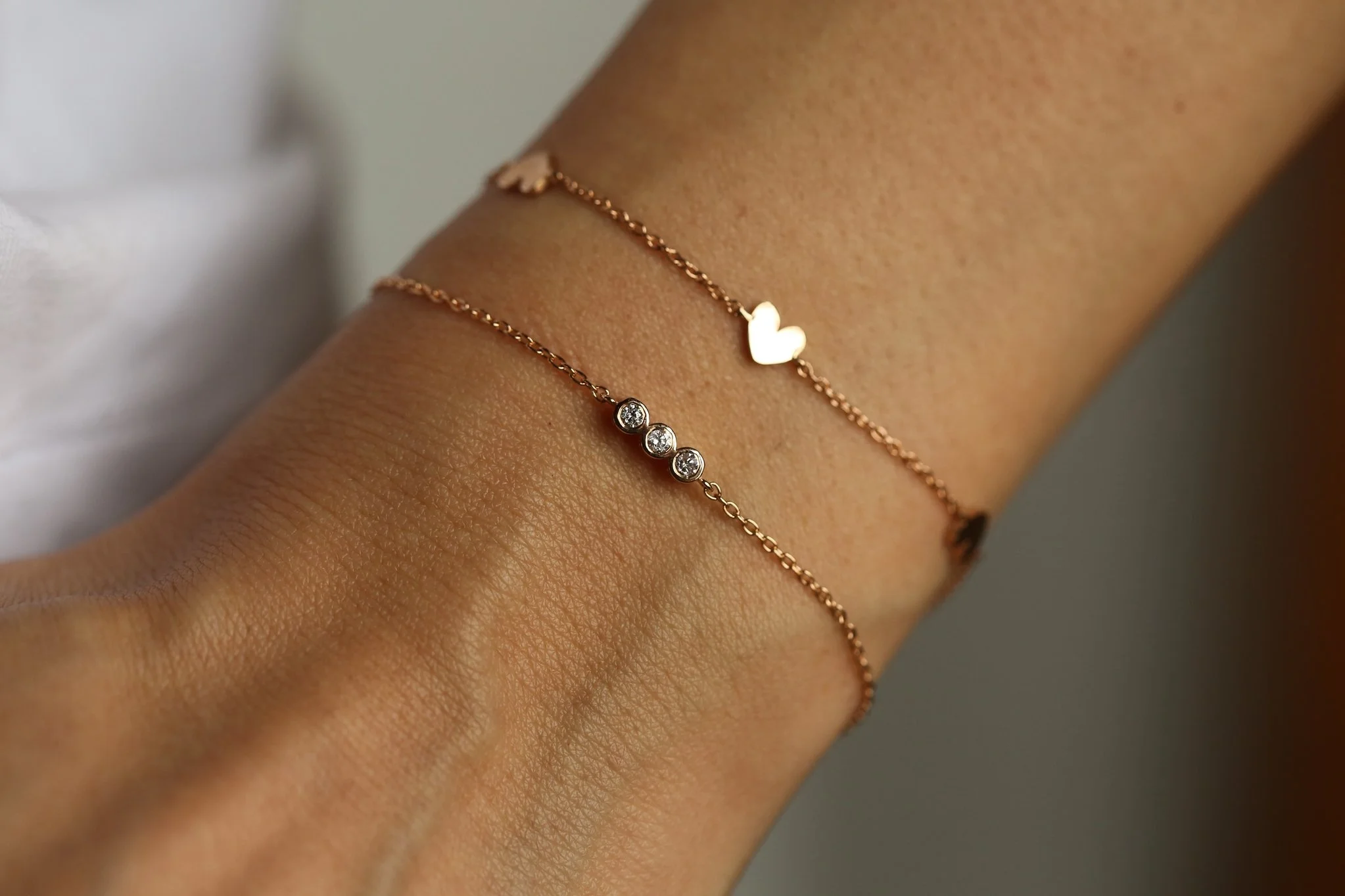 Mini Üç Taş Pırlanta Bilezik - 1