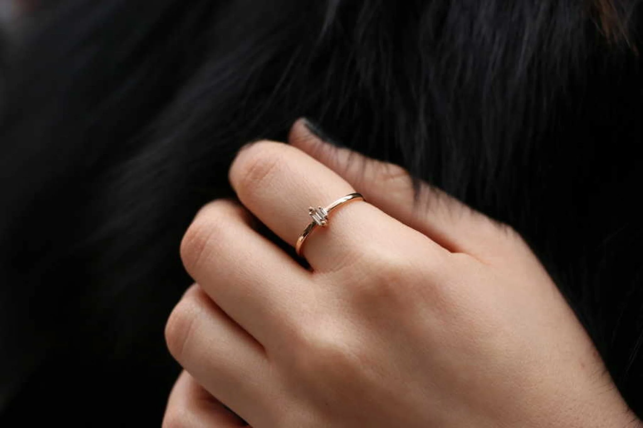 Mini Çift Baget Pırlanta Yüzük - 2