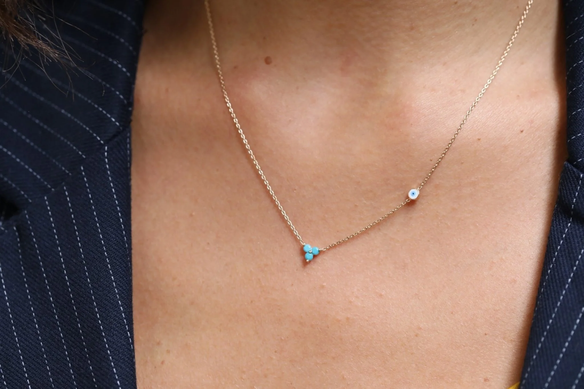 Mini Firuze ve Göz Kolye - 3