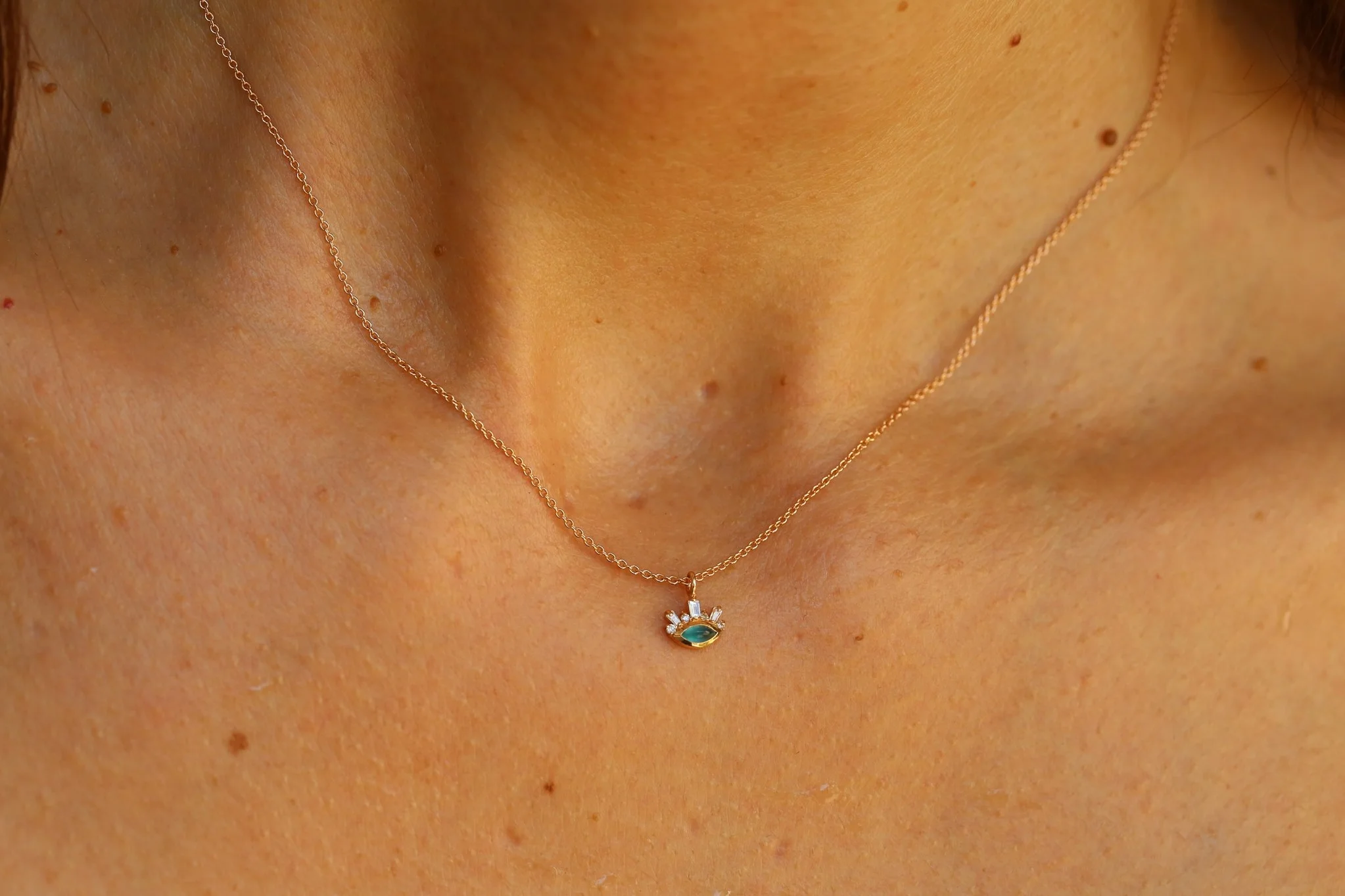 Mini Mavi Ay Kolye - 3