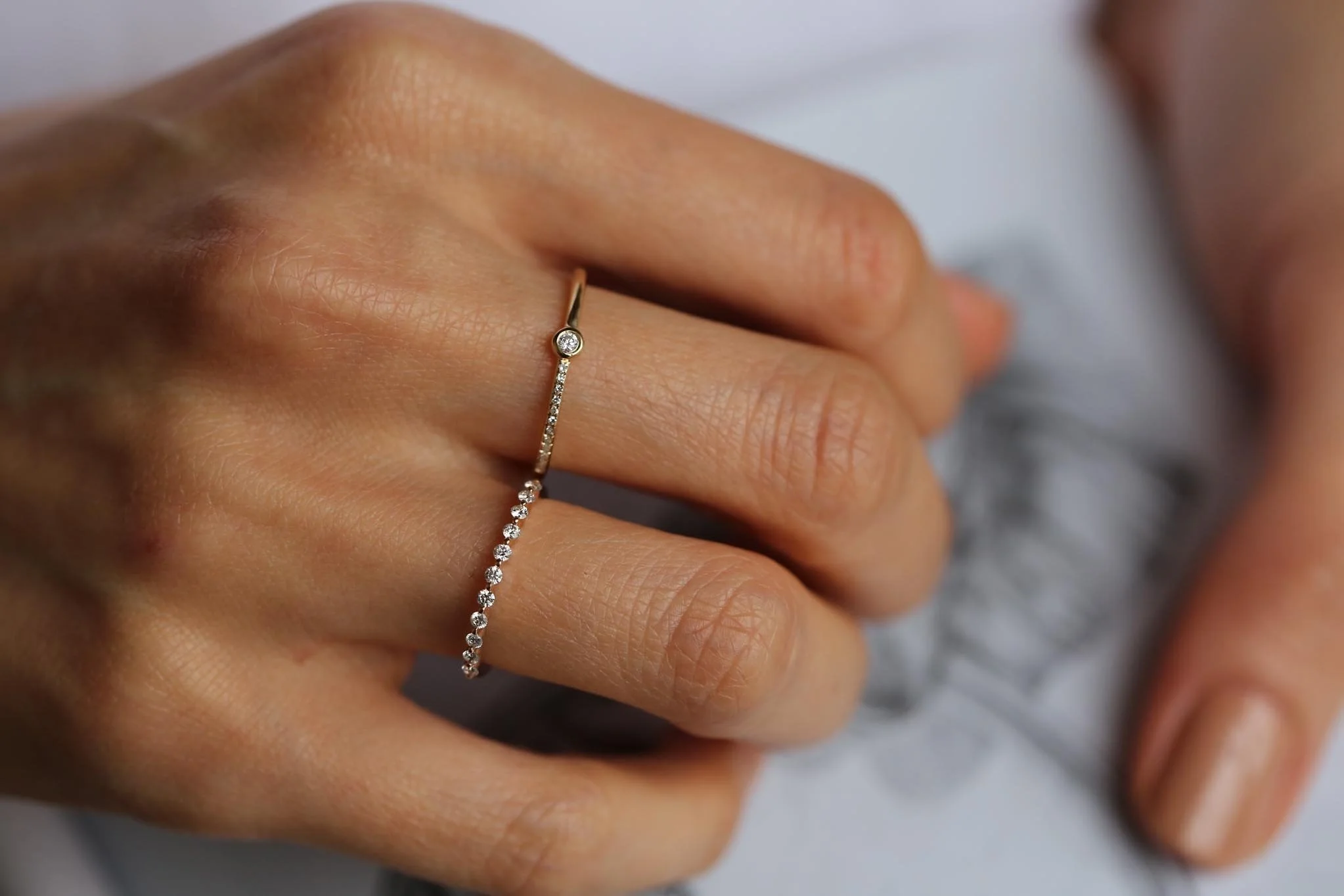 Mini Tek Sıra Taş Yüzük - 3