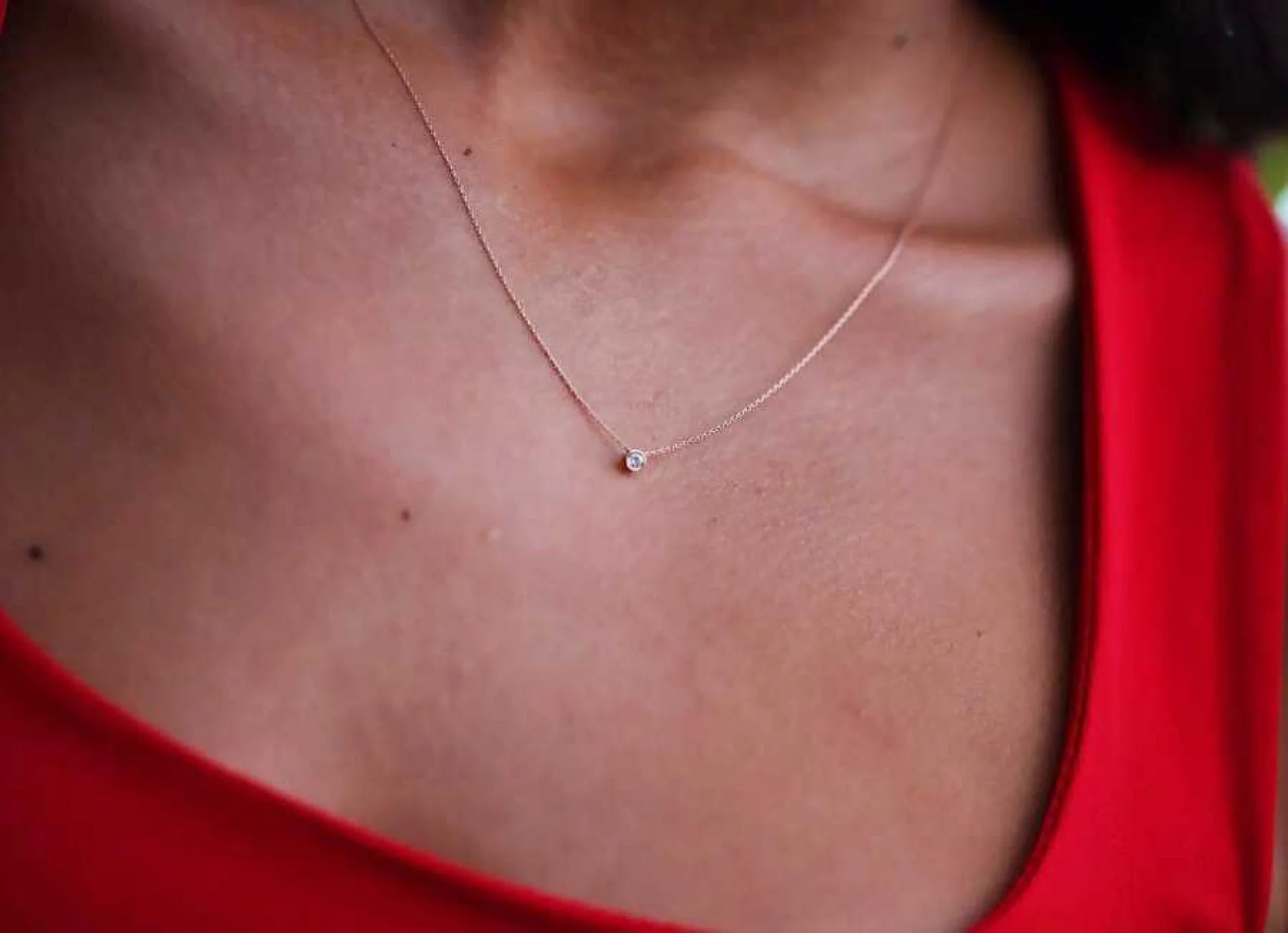 Mini Tek Taş Pırlanta Kolye - 3