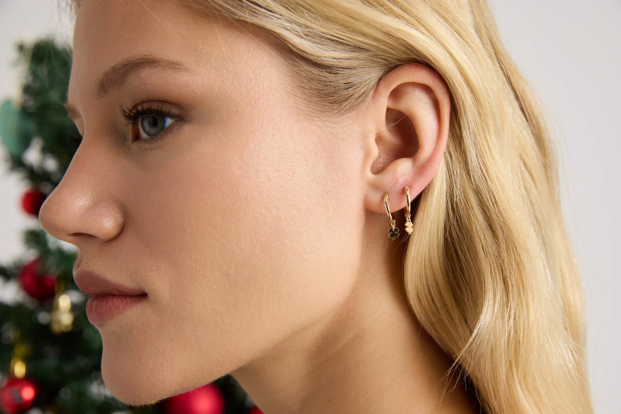 Mini Yonca Halka Küpe - 1