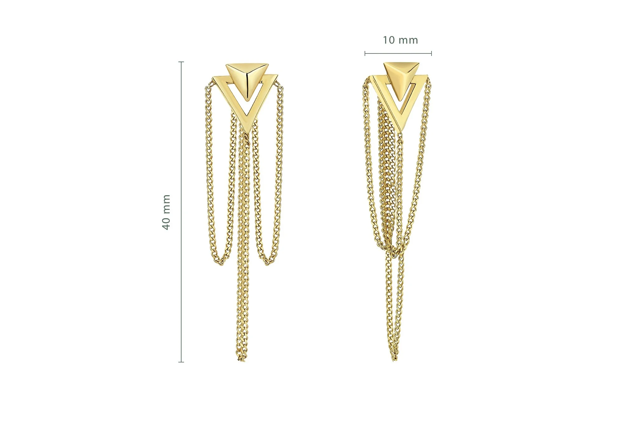 Piramit Chain Küpe - 2