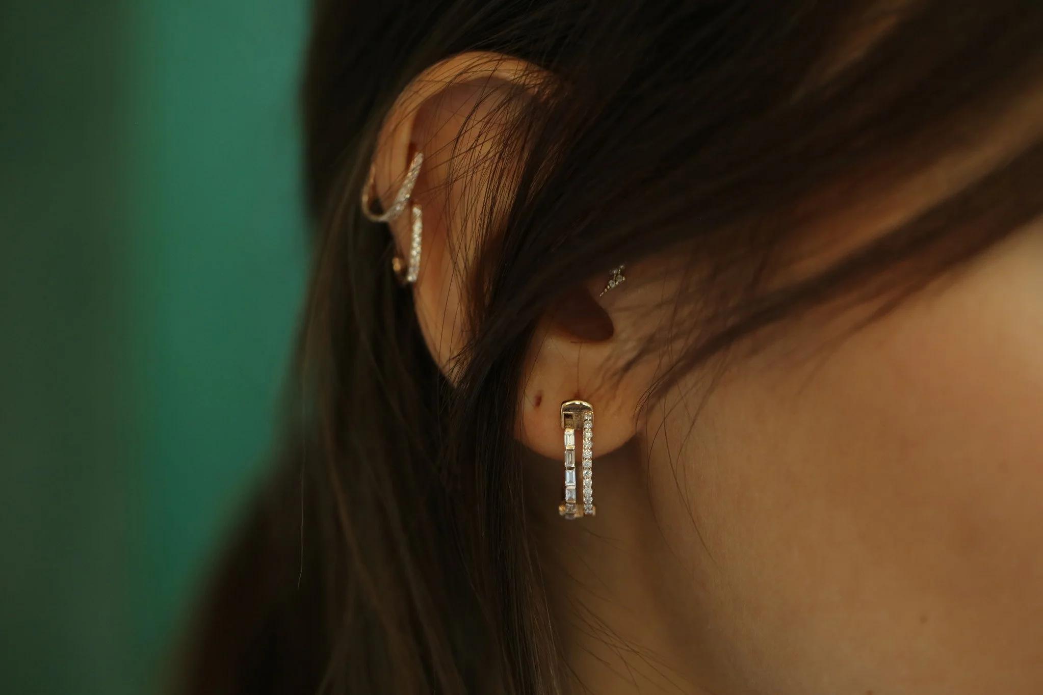 Sıra Baget ve Pırlanta Küpe - 4