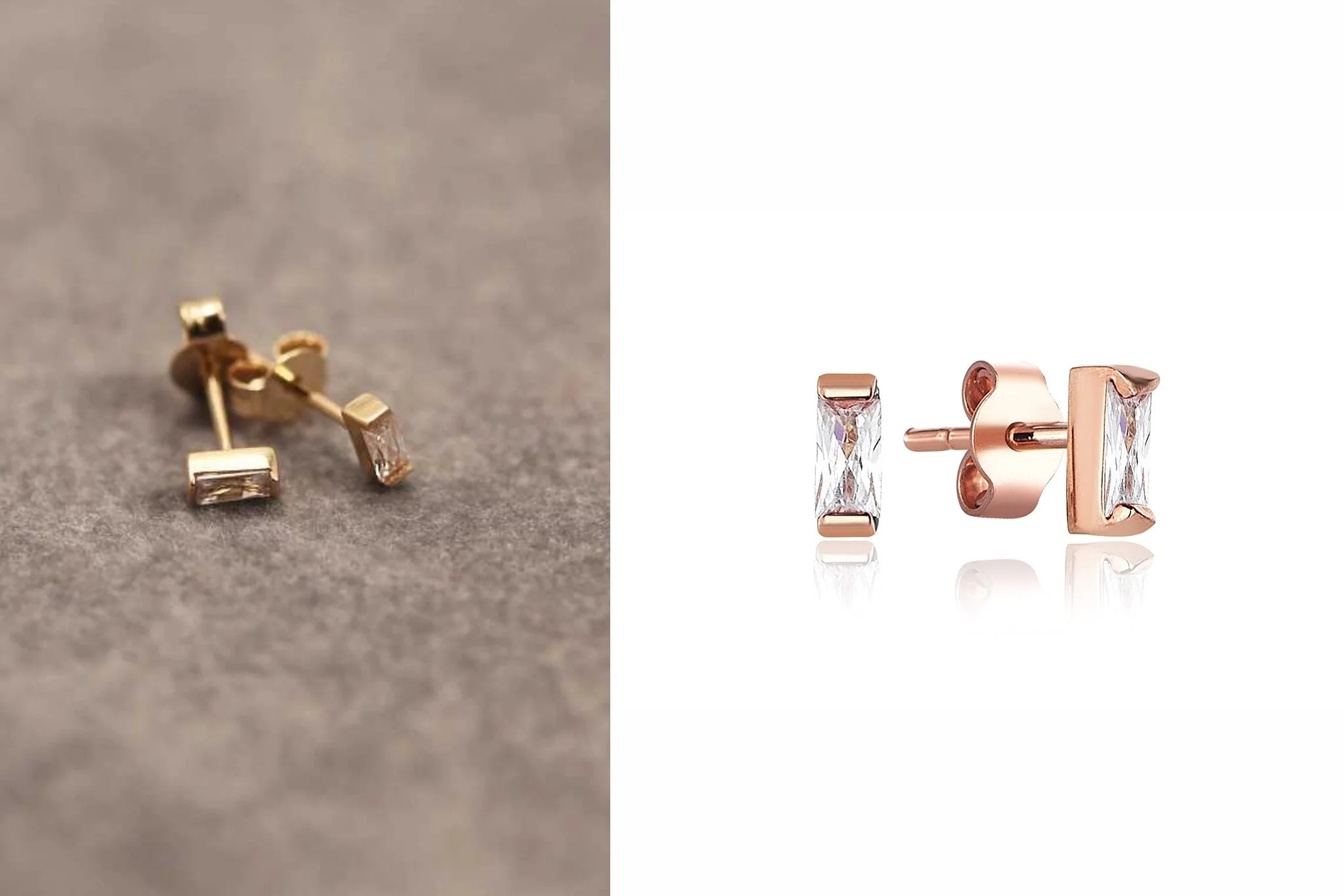 Swarovski Taşlı Baget Küpe - 1