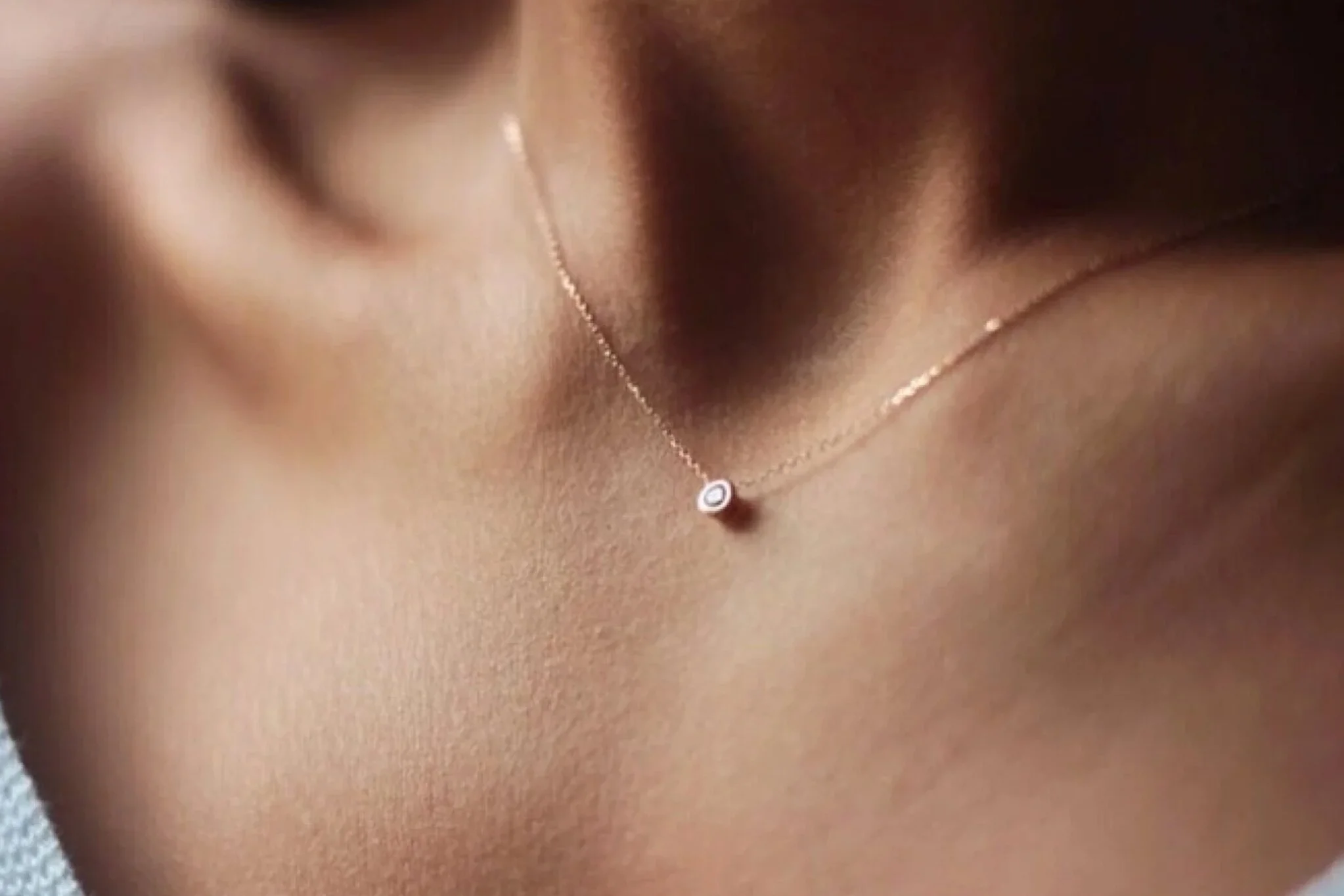 Tek Taş 0.10 Karat Pırlanta Kolye - 1