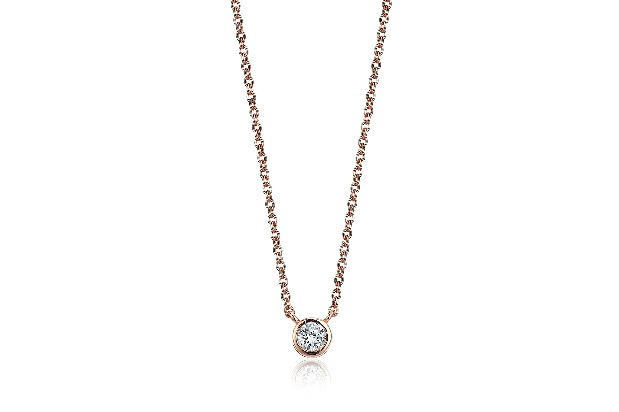 Tek Taş 0.15 Karat Pırlanta Kolye - 2