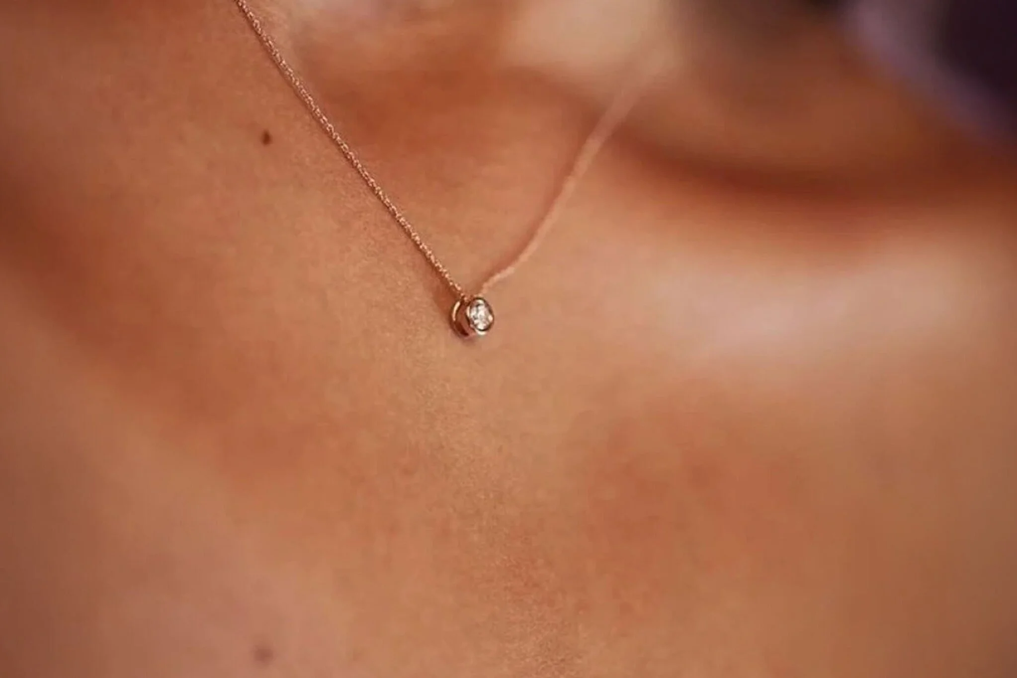 Tek Taş 0.15 Karat Pırlanta Kolye - 1