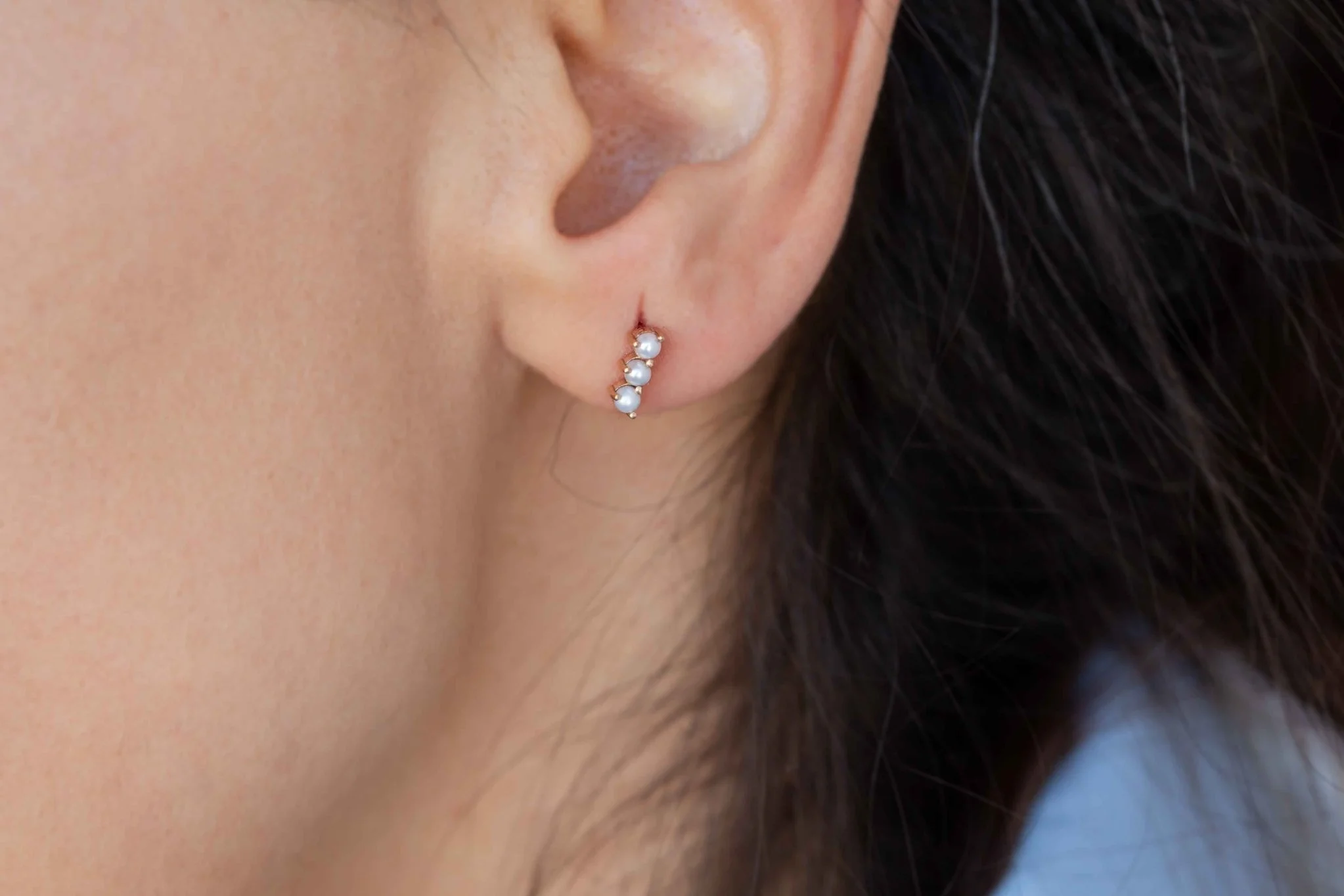 Üç Sıra İnci Küpe - 4