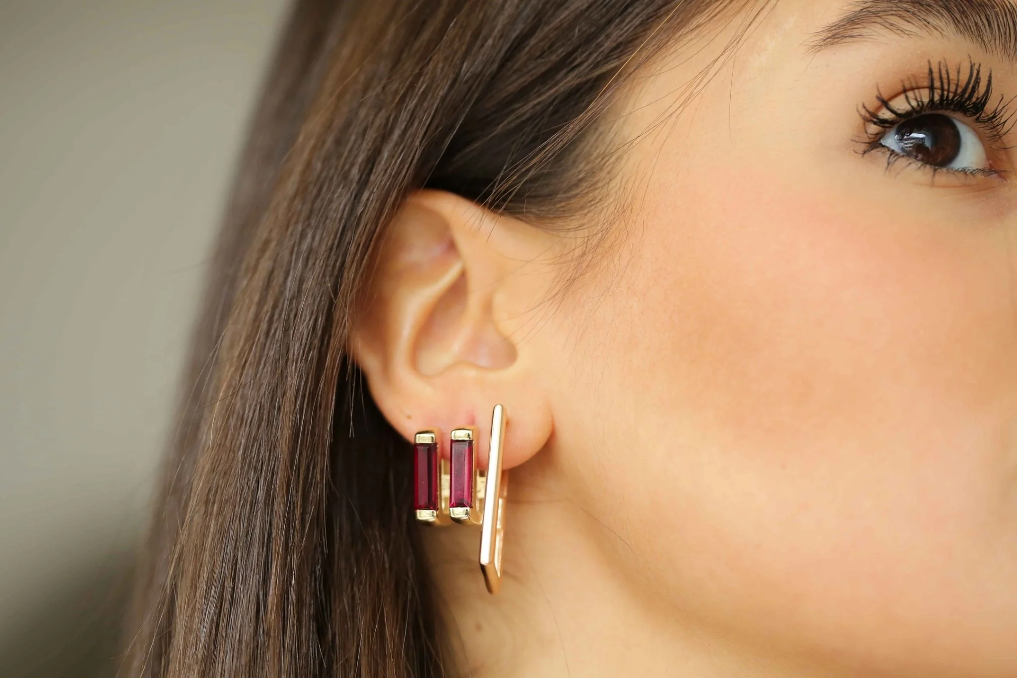 Yakut Line Earring - 3