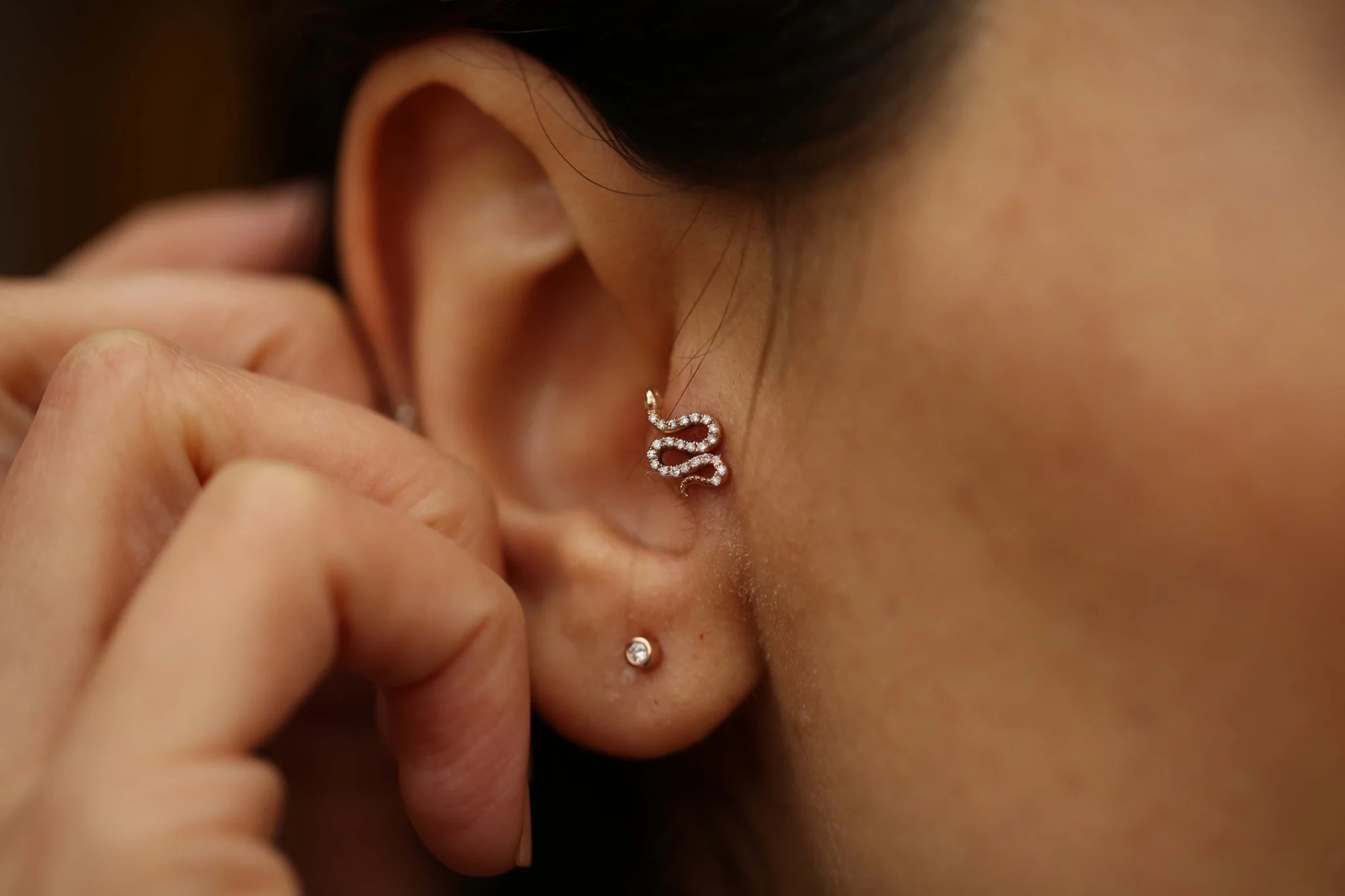 Yılan Pırlanta Tragus - 1