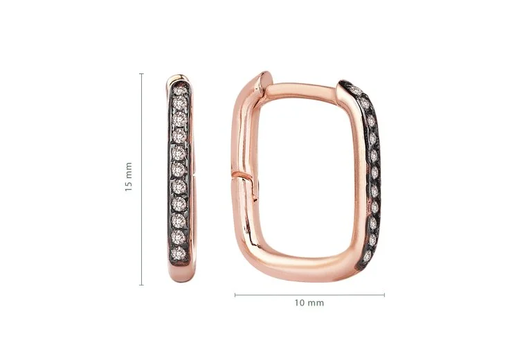 Dikdörtgen Brown Küpe (2)